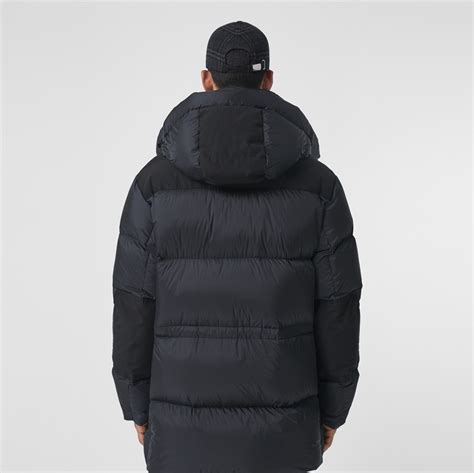 Nylon Puffer Coat in Charcoal grey 